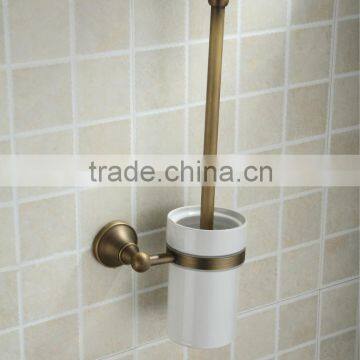 2014 London Fashion Pure Ceramic Antique Brass Toilet Brush Holder Accessories for Bathroom