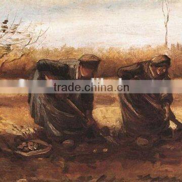 Van Gogh painting Two peasant women digging potatoes reproduction painting