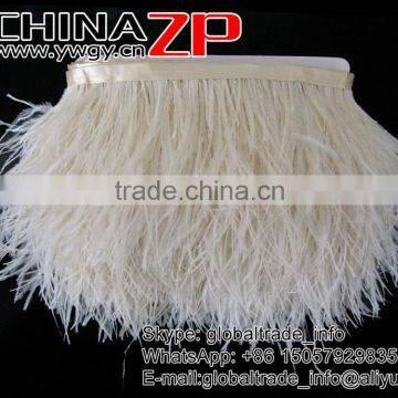 ZPDECOR No.1 Feather Supplier Feather Size 15-20 cm Beige Ostrich Feather Fringe photo-4