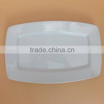 Hotel Restaurant cheap bulk white Rectangle porcelain dinner plate ceramic dinner plate & dish stock FQR1601