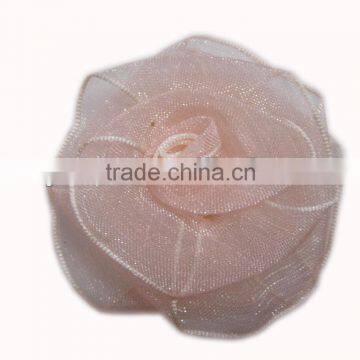 Good quality handmade organza ribboon flower wholesale