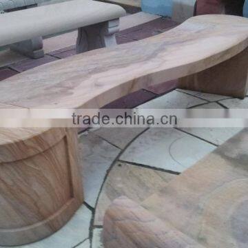 s shape rainbow sandstone bench