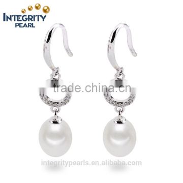 long style 925 sterling silver natural genuine drop grape pearl earring