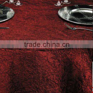 Polyester crinkle crushed table linen round wedding banquet table cloth