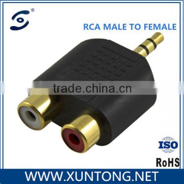 Nickel Plated 3.5mm Female MONO Plug to RCA Male Mono Jack