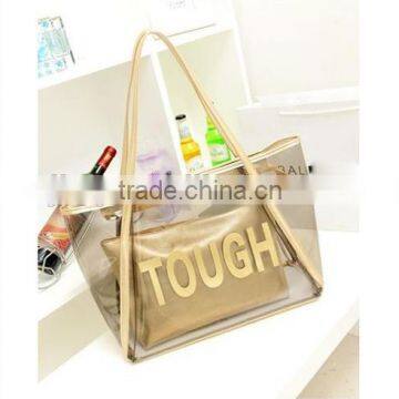 Women Clear Transparent Handbag Tote Shoulder Bag Fashion Jelly Candy Beach Bags