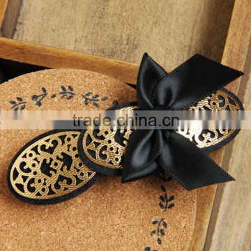 MYLOVE high quality black Ribbon Hair Bow with Metal Barrette