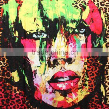 Oil Painting No MOQ Free Sample Custom Printed 100% Silk Scarf