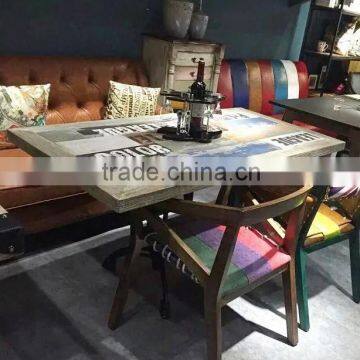 Classic vintage wooden bar tables restaurant dining table