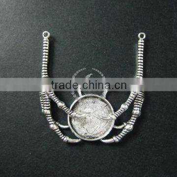 21.5mm vintage style antiqued silver plated skull talon DIY pendant charm supplies findings 1820272