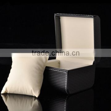 Black weave pattern PU & Wooden watch box custom made