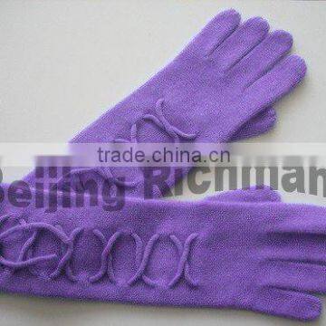 100% cashmere long gloves with laces for girls or ladies