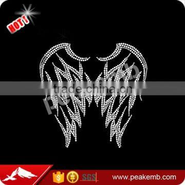 Bling Bling Crystal Iron on Wings Rhinestone Appliques for Clothing