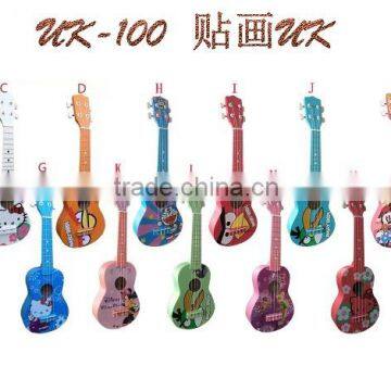 China cheapest colorful hot- sell soprano all linden conton chartlet ukulele