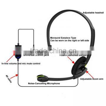 Over-the-head Monaural Chat Headset For PS4 / XBOX One / PC/ Tablet / Mobile Devices