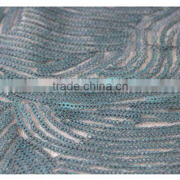 Latest Design Sequin Textile Fabric , Wholesale Fashion Dress Glitter Sequin Fabric photo-3