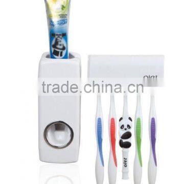 Toothpaste Dispenser Wall Mounted Automatic Toothpaste Squeezer Toilet Brush Holder Hands Free Dust-proof Toothpaste Squeezer