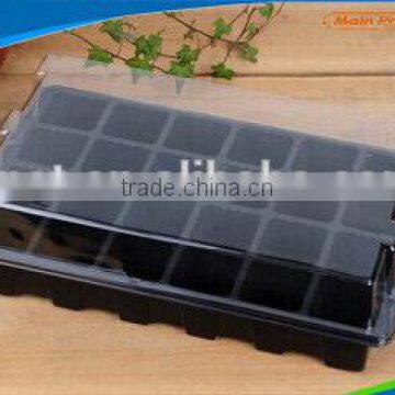 2014 hot sales 24 holes plasic seedling tray with transparent cover