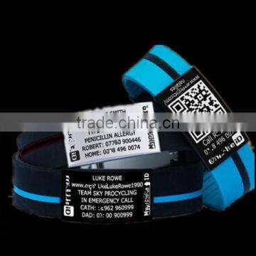 Hospital alert bracelet energency alert qr code engraved plate