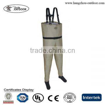 Breathable Fishing Chest Waders With Neoprene Socking Foot