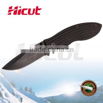 Black Coating Blade Liner Lock Folding Knife with Clip