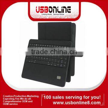 Durable Genuine Leather Bluetooth Keyboard leather case cover for iPad 2 iPad 3