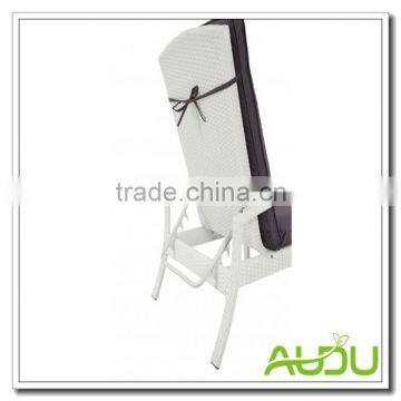Audu White Los Angeles Garden Wicker Rattan Sun Lounger photo-2