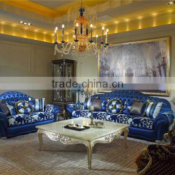 Italy Innovative Style Individual Character and Fashionable Chesterfild Bright Blue Sofa Set