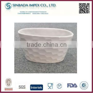 white ceramic glazed flower pot