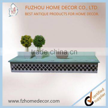 2017 Hot Sell Hollow Out Metal Wall Shelf With Wooden Board for Wall Decoration photo-2