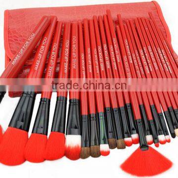 24 Red Makeup Brush Set Toiletry Crocodile Grain Colour Makeup Tools 24 Makeup Brush photo-5