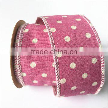 Linen Dots Christmas Ribbon Roll photo-2