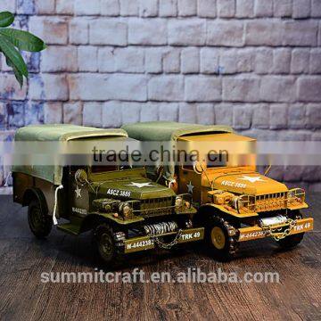 Metal handmade military vehicle old car model