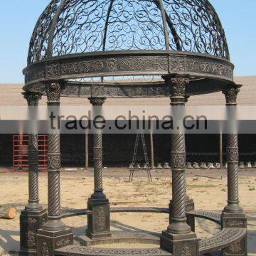 China Supplier Greenhouse Garden Cast Iron Gazebo 6 Columns and 4 Benches photo-2