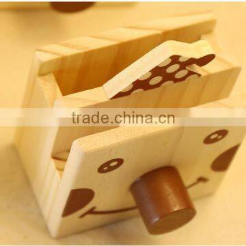 New Design Handmade Cartoon Wooden Pen Pot photo-3