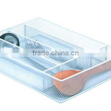 5 Compartment Metal Mesh Cutlery Organizer Kitchen Utensil Flatware Tray photo-2