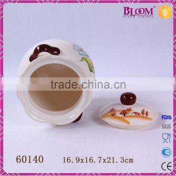 Decal Apple Desgin Ceramic Pot With Lid and Two Handle photo-5