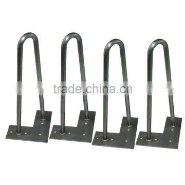 16 Inch Set of Four Steel Hairpin Table Legs for End Tables photo-4