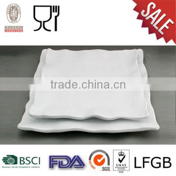 hotel white square melamine deep plate