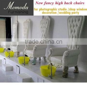 YM01 Wholesale hotel antique wooden throne high back chair, luxury royal chair