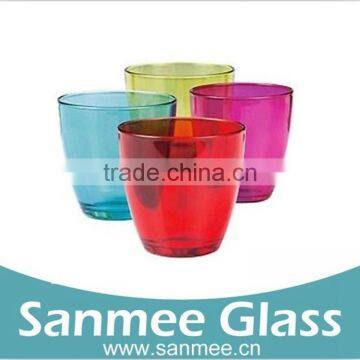 Spray Color Hot Sale Tumbler Glass Candleholder