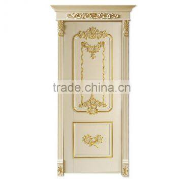 High End European Imperial Style Rome Framed Decorative Solid Wood Carving Double Door Painted in White and Gold BF12-05234c photo-5