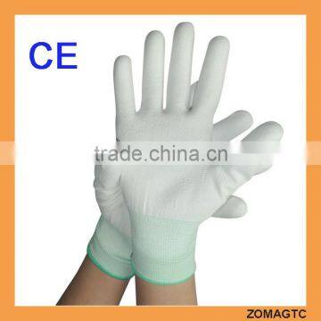 ZOMAGTC 13 Gauge Knitted White PU Hand Gloves