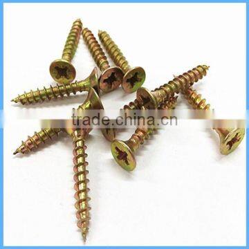 Yellow galvanized chipboard screw with factory price in Guangzhou