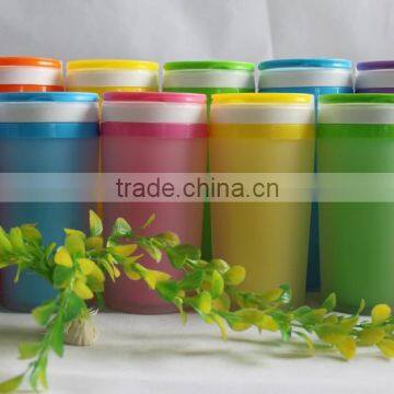 promotional plastic double-desk solid color cup