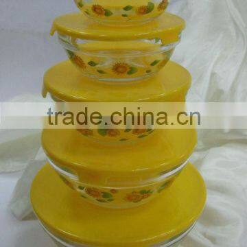GH049 5pcs Glass Bowl Set With Deco photo-5