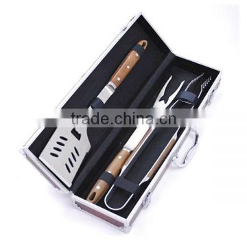 BQ-0057 / 3 pcs rose wood handle barbecue portable