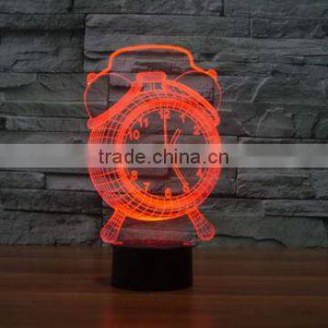 New Touch Clock 3D Night Light 7 Color Change LED Table Lamp Xmas Toy Gift photo-6