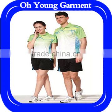 Fashion design badminton uniform,2015 new badminton jersey and custom polo shirt