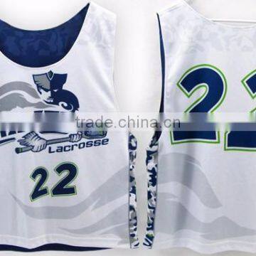 production Custom sublimation pinnies reversible lacrosse jersey for china